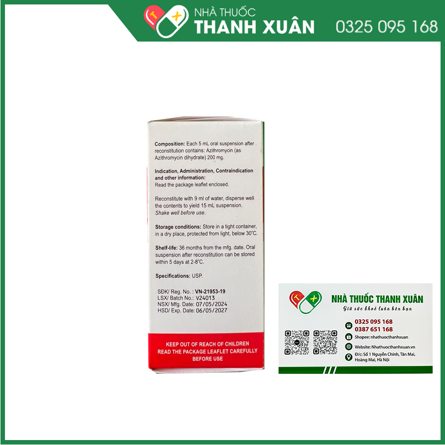 Azismile thuốc kháng sinh điều trị nhiễm khuẩn hô hấp, da và mô mềm, niệu đạo